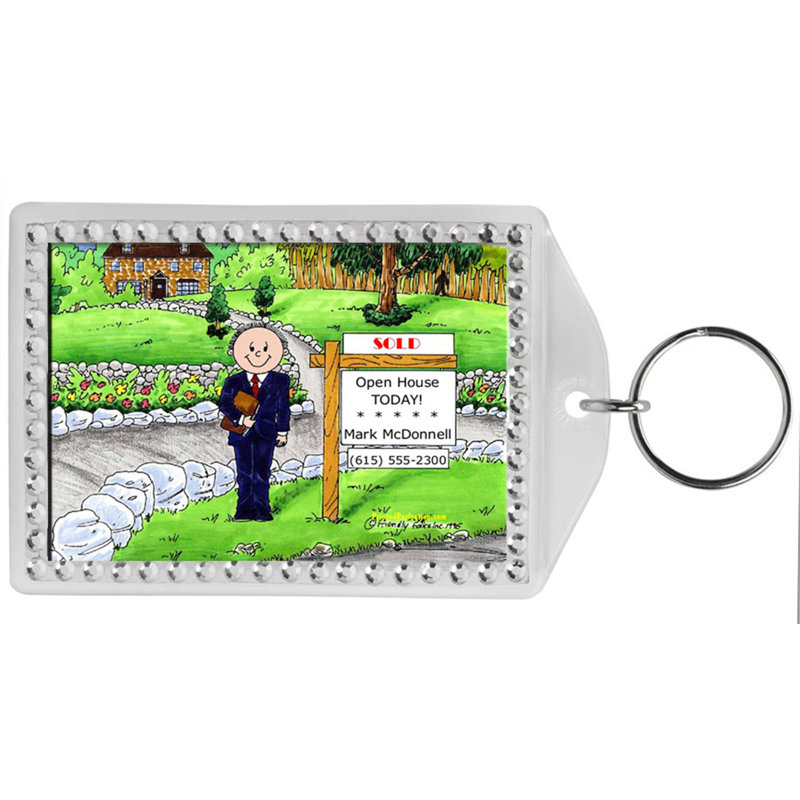 Personalized Personal Folks Realtor - Porte-clés à bordure en strass pour homme, Oui