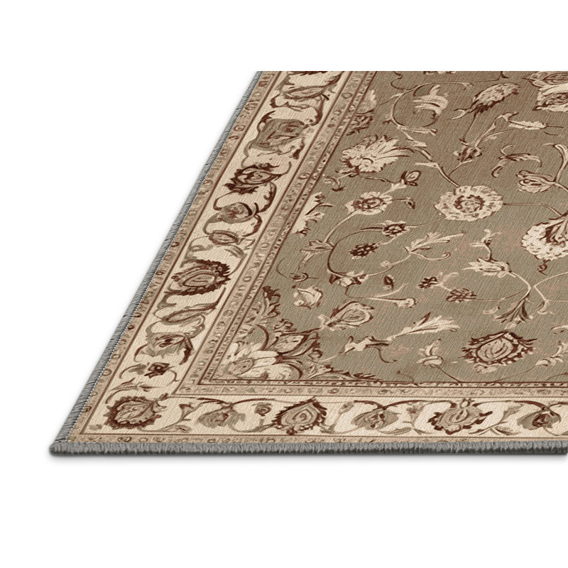 Machine Washable Persian Gray Area Rug, Rectangle 5' x 7'