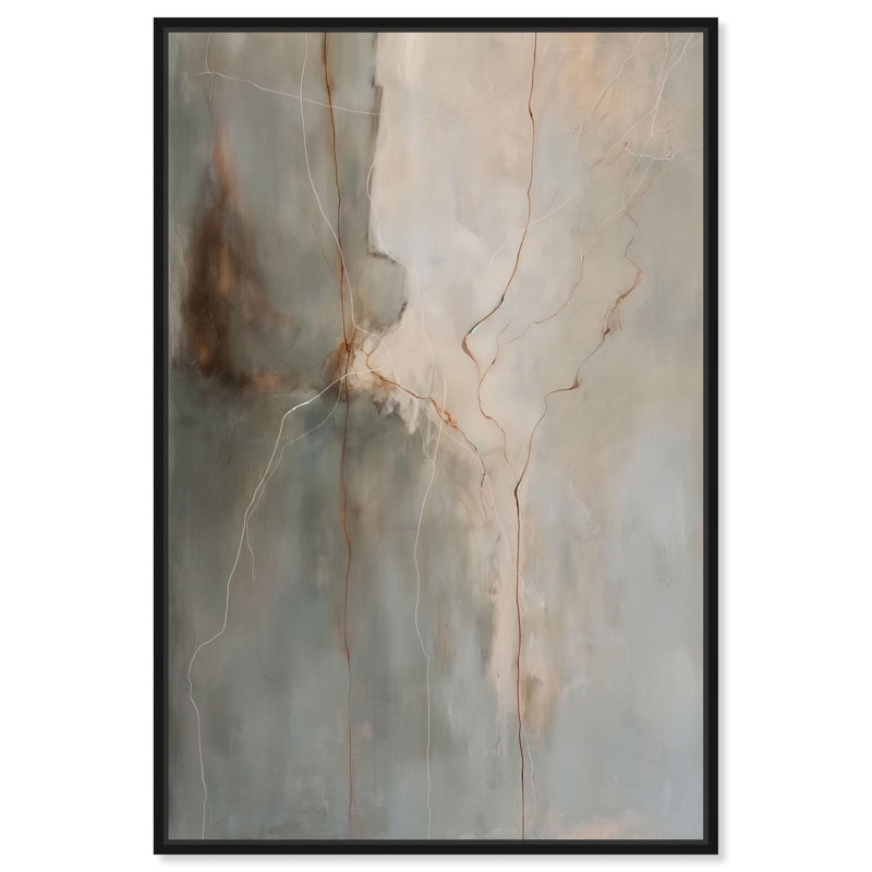 Toile «Fiery Traces II» par Art Remedy, H 55 po x l 37 po, Cadre noir