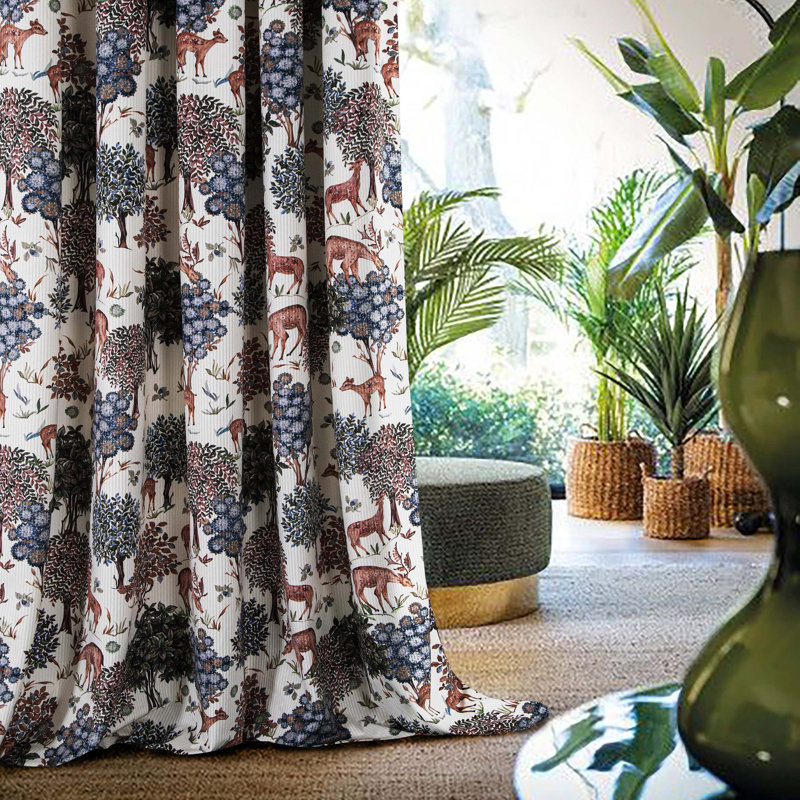 Cochere VELOUR Room Darkening Curtain Pair, Natural, 114cm Width x 122cm Drop