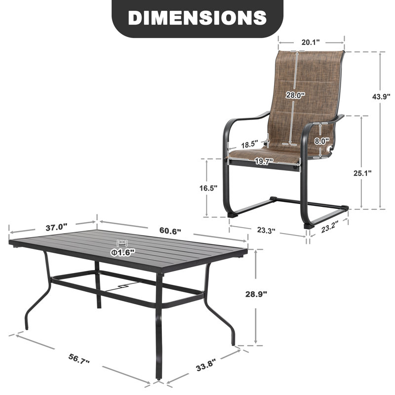 Reia Rectangular 6 - Person 60.7'' Long Dining Set, Brown