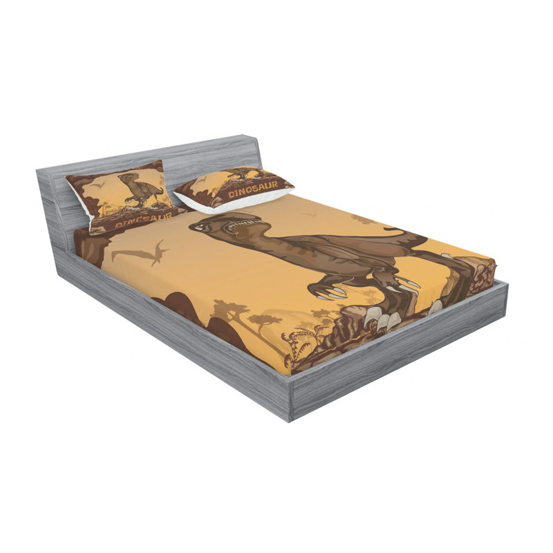 Ensemble de draps géants avec dinosaures géants, Ensemble de drap pour grand lit avec drap-housse