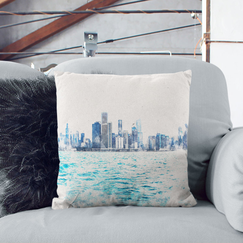 Square Throw Cushion, 40cm H x 40cm W x 15cm D