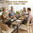 Industrial Rectangular Dining Table with Steel Legs (70.9", Seats 8)