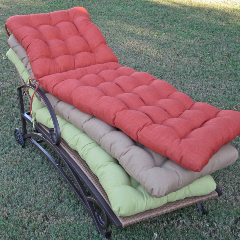 Outdoor 3'' Chaise Lounge Seat / Back Cushion, Paprika