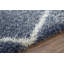 Tapis bleu à motif géométrique à treillis-31381072