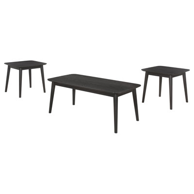 Bivens Black 3-Piece Rectangular Coffee Table Set