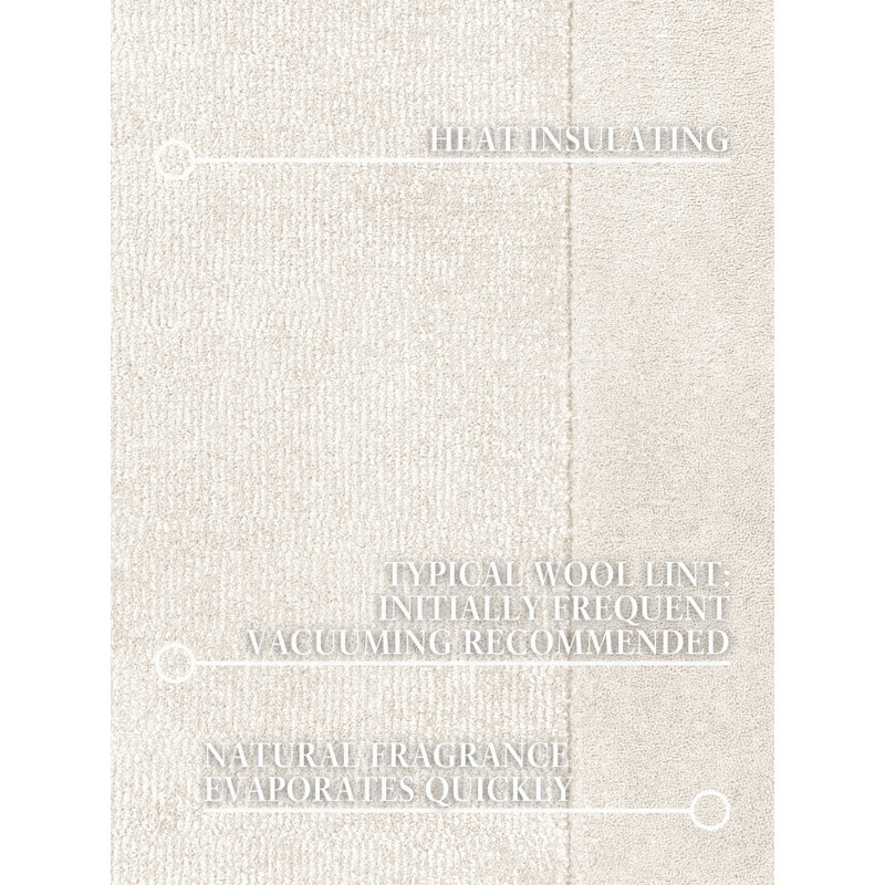 Villeroy & Boch Wool Rug Kivi Organic Round - Soft Natural Living room Rug with Border, Handmade & Natural, Modern Design