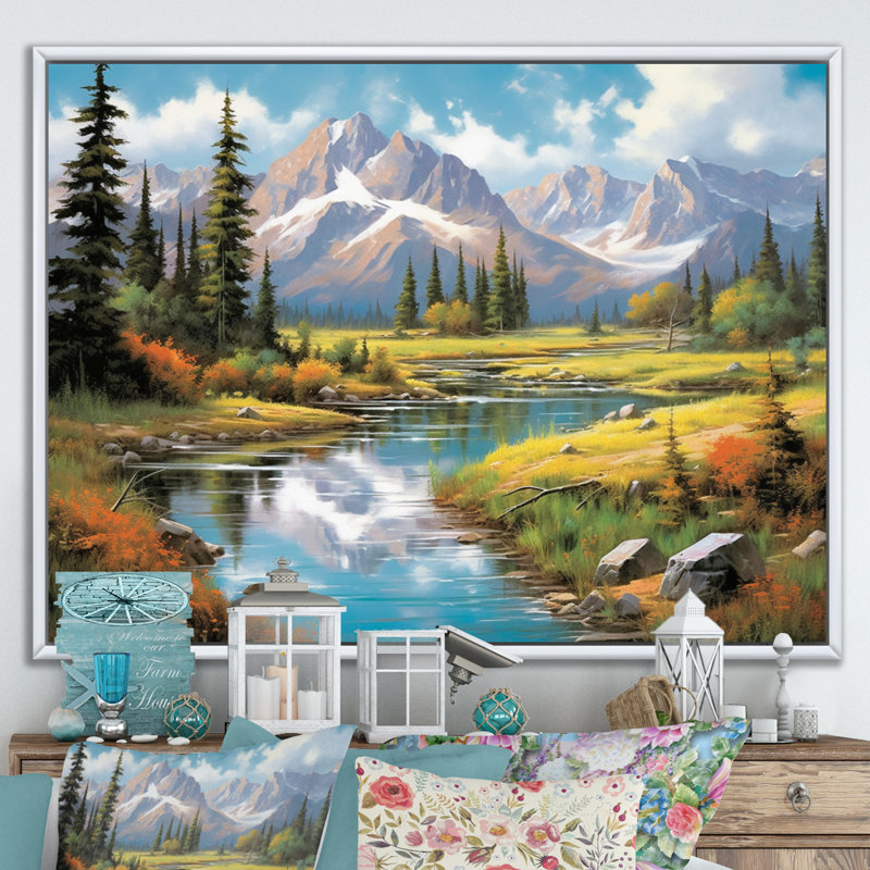 Colorado Mountain Senerity I - Colorado, art encadré, H 30 po x l 40 po x P 1,5 po, Cadre flottant blanc