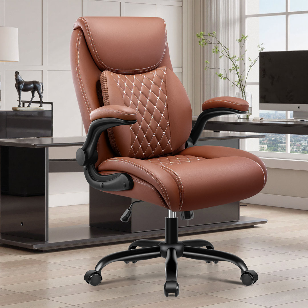 Loriece Ergonomic PU Leather Executive Office Chair with Independent Back  Inbox Zero Upholstery 