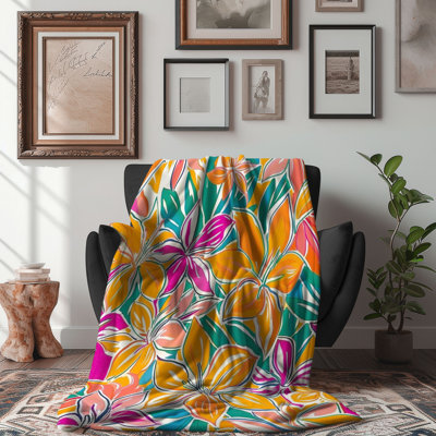 Autumn Floral Designs - 1 Piece Premium Sherpa Blanket