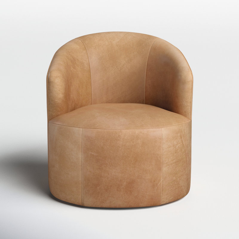 Deryn Leather Swivel Barrel Chair, Stallone Aztec Sunrise Genuine Leather