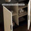 Meuble-lavabo extensible 39,37 po moderne noir et blanc avec miroir et tabouret de maquillage