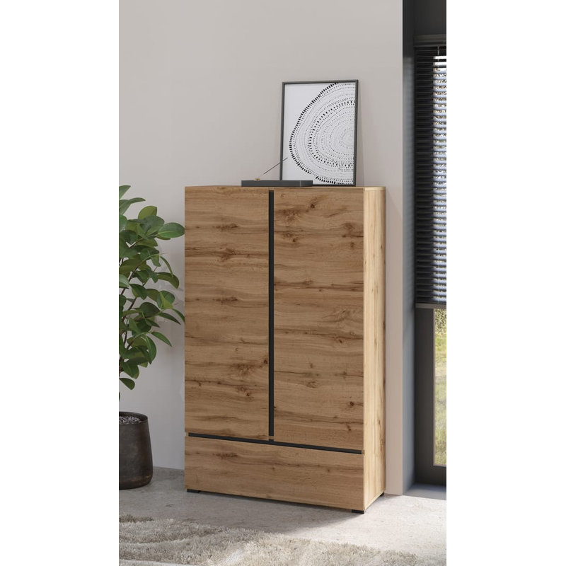 Shamiah 2 Door Manufactured Wood Wardrobe, White
