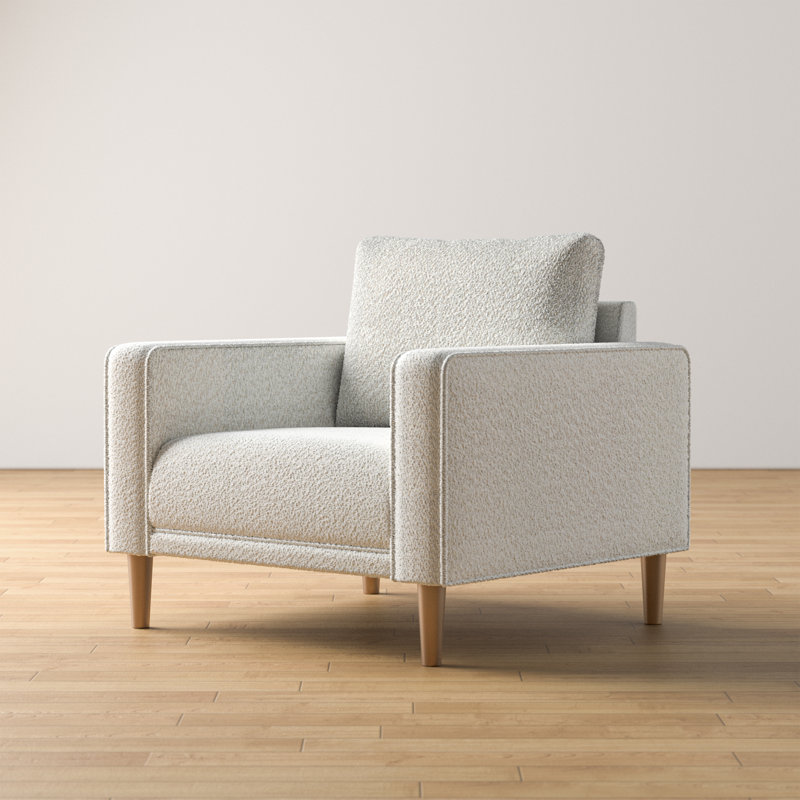 Fauteuil Celal, 100% polyester blanc cassé