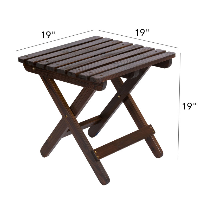  Grandview Assembled Folding Square Outdoor Side Table, Burnt Brown