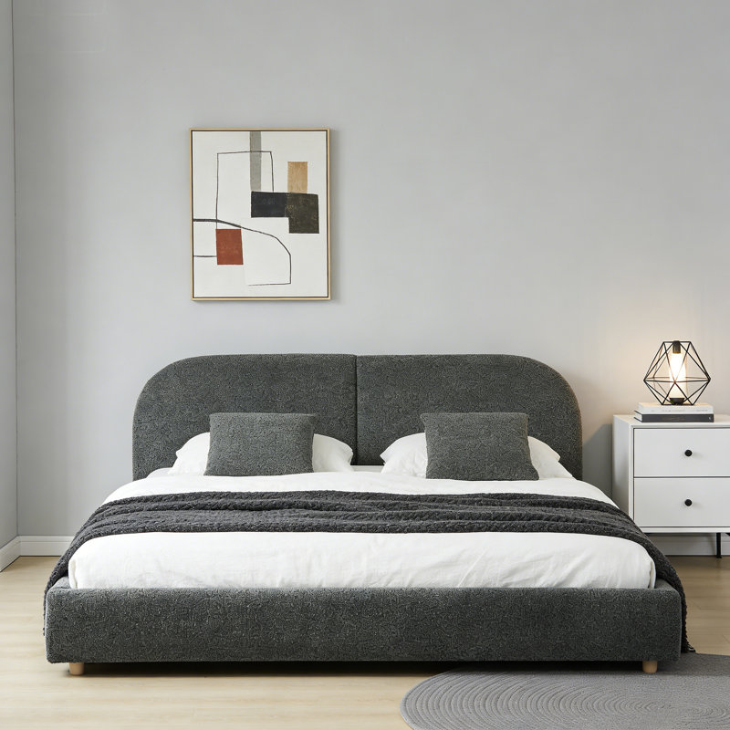 Structure de lit King, Gris foncé