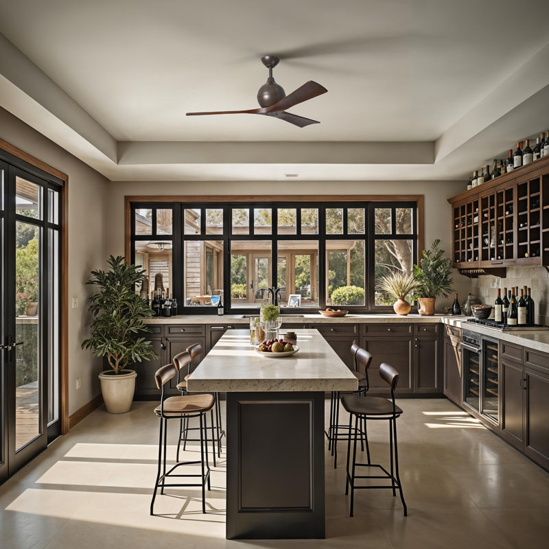 60" Irene Paddle 3 Blade Ceiling Fan, Textured Bronze, 52", Walnut Tone