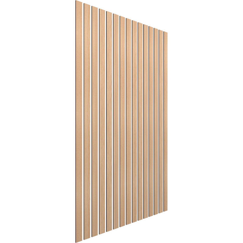 Adjustable Wood Slat Wall Panel Kit, Hickory, 3"W x 94"H x 0.375"T