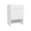 Meuble-lavabo avec quatre tiroirs et deux tablettes ouvertes, blanc