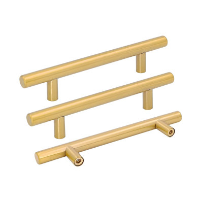 20 Pack 4-1/2 inch Gold Cabinet Handles Brushed Gold Cabinet Pulls Stainless Steel Drawer Pulls, Durable Kitchen Cabinet Handles - Bathroom Bedroom Dresser Handles Easy DIY Upgrade