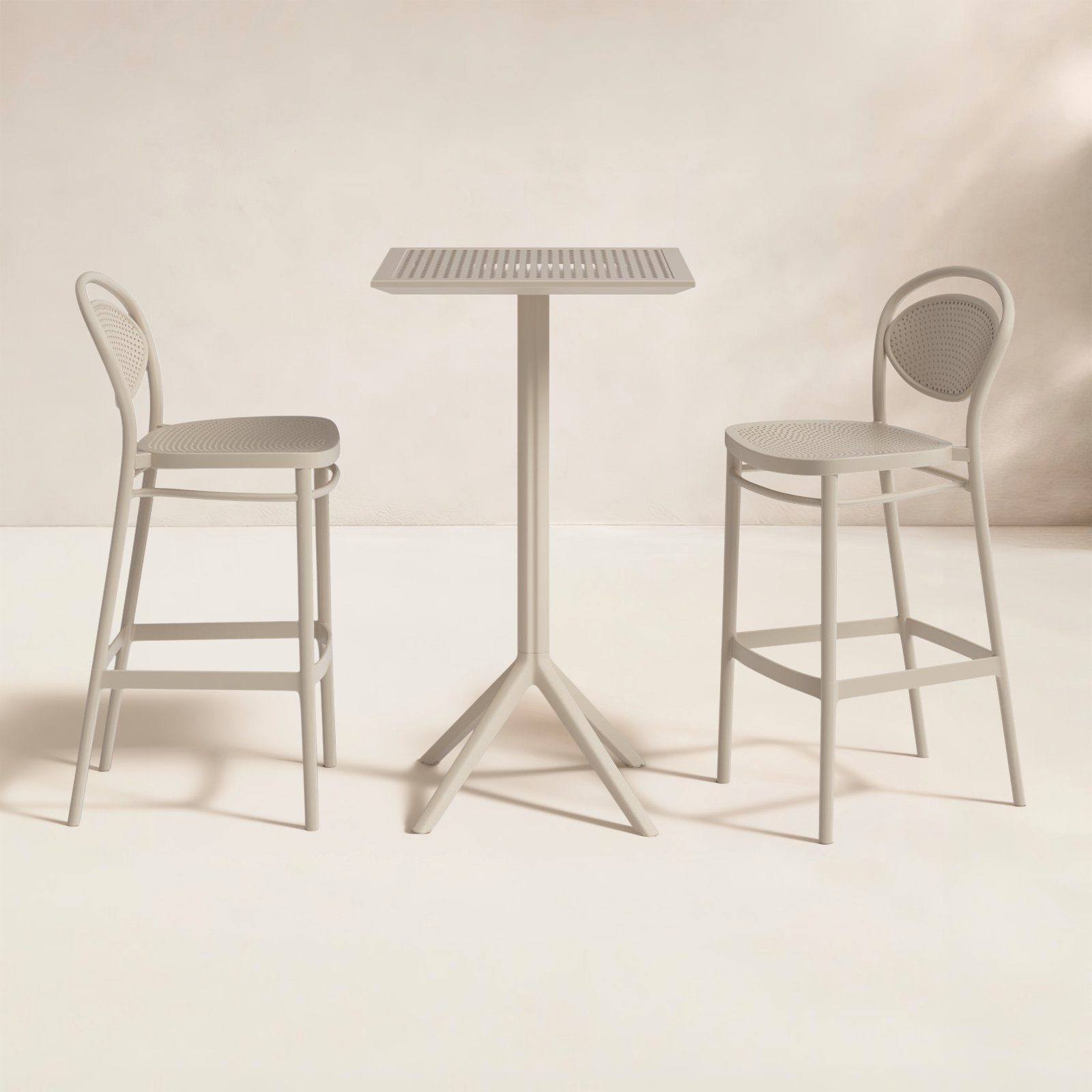 Farrah 24" Patio Dining Set, Taupe