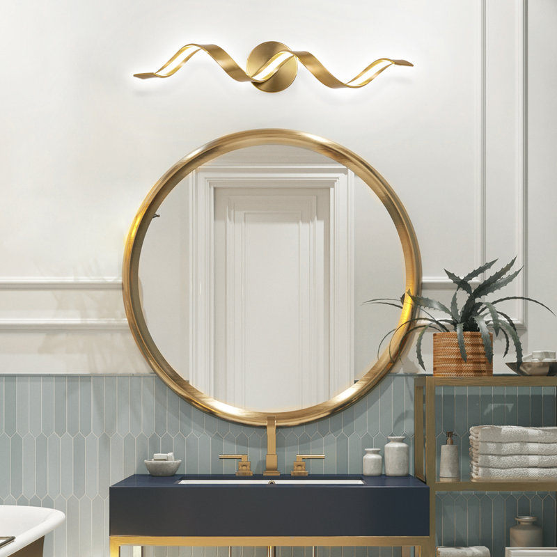 Dimmable LED Vanity Light, Gold, 3000K