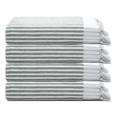 Ensemble de serviettes essuie-mains en coton turc Stripes