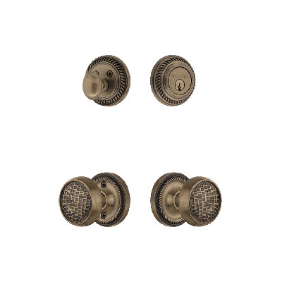 Nostalgic Warehouse Rope Rosette Entry Set with Craftsman Knob