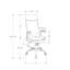 Chaise de bureau ergonomique, en maille grise et métal blanc, idéale pour les bureaux d'ordinateur. Siège rembourré profond, hauteur réglable.