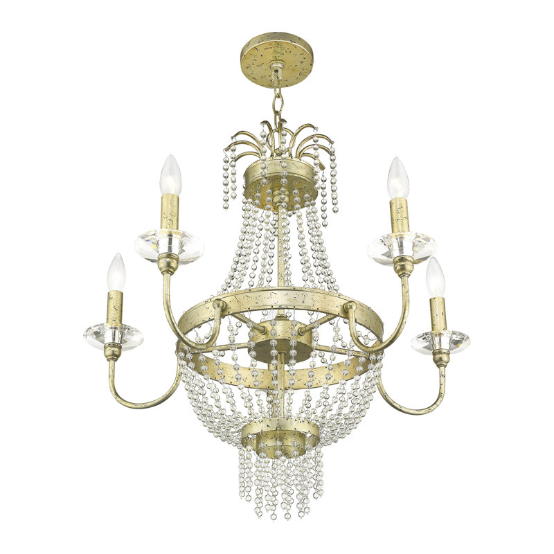 Rachedi 5 - Light Dimmable Empire Chandelier, Winter Gold