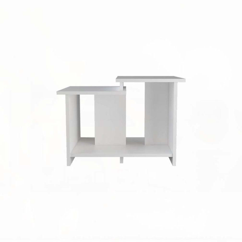 Table basse blanche avec rangement ouvert, Blanc