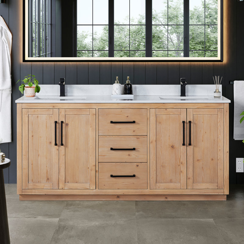 Meuble-lavabo double 72 po avec miroir Cicero