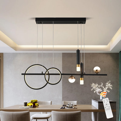 Lorisa 6 - Light Black Kitchen Island Linear LED Pendant