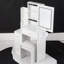 Petit meuble-lavabo de chevet avec tabouret, centrale électrique 2 AC + 2 USB et support pour sèche-cheveux-118033026