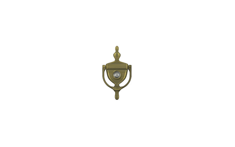 Deltana DKV630U5 Door Knocker-Viewer; Antique Brass Finish
