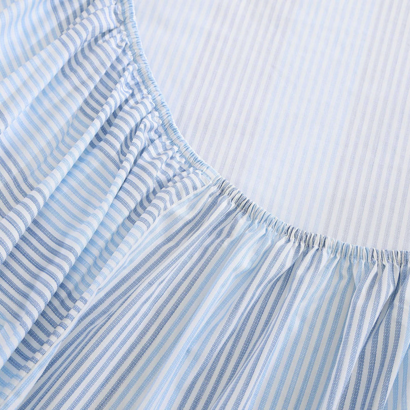 Tommy Bahama Printed Percale Cotton Sheet Set, California King Sheet Set with 2 Pillowcases, Blue Bahama Weekend Stripe 