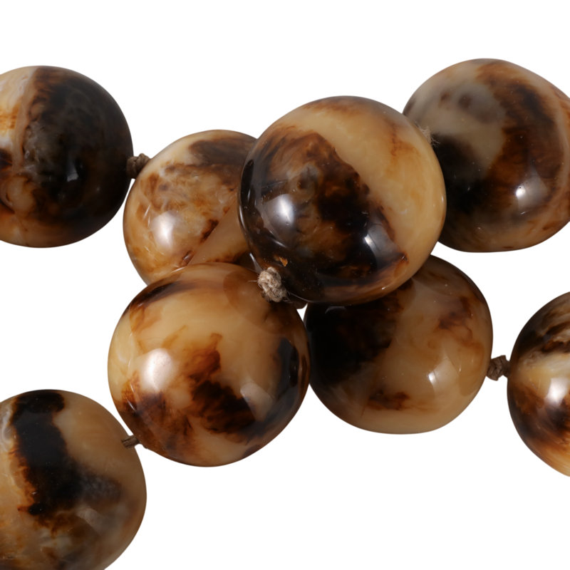 Sagebrook Home 40" Swirled 2" Resin Beaded Garland, Green, Brown