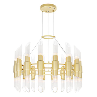Lit 32 - Light Dimmable Wagon Wheel Chandelier