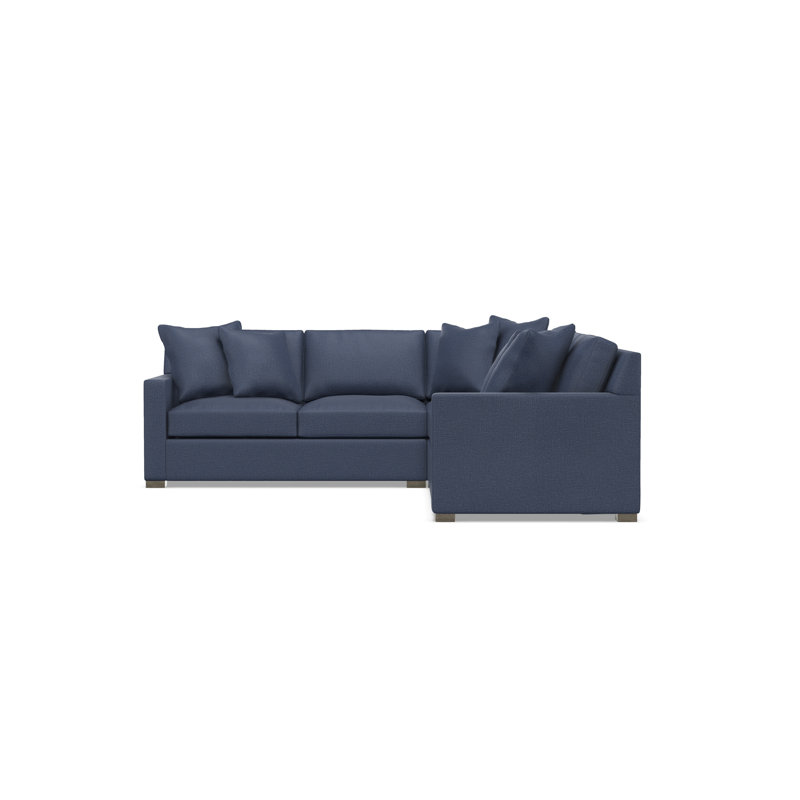 Kelsey Sectional, Blue Polyester, 35.5" H x 104.5" W x 104.5" D