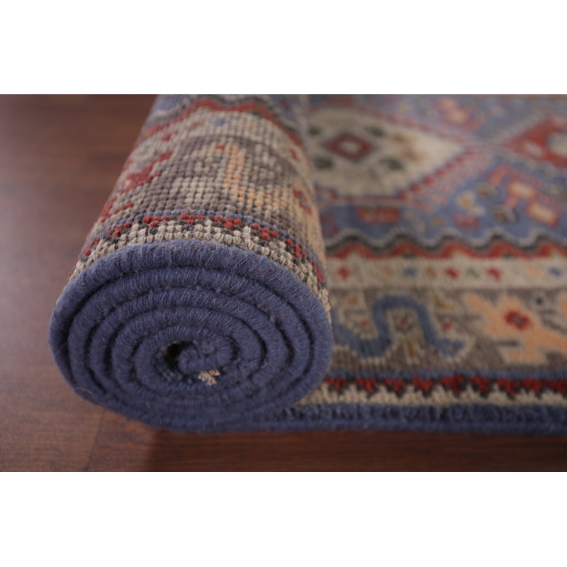 Tapis de couloir bleu Kazak