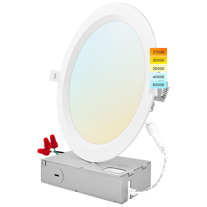 8'' Selectable Color Temperature Dimmable Air-Tight IC Rated LED Canless Recessed Lighting Kit