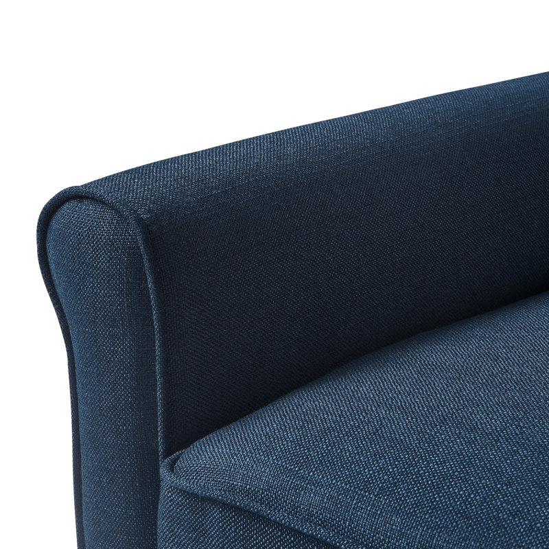 Canapé modulaire réversible avec méridienne Serta Harmon, Bleu marine, Accoudoirs roulés