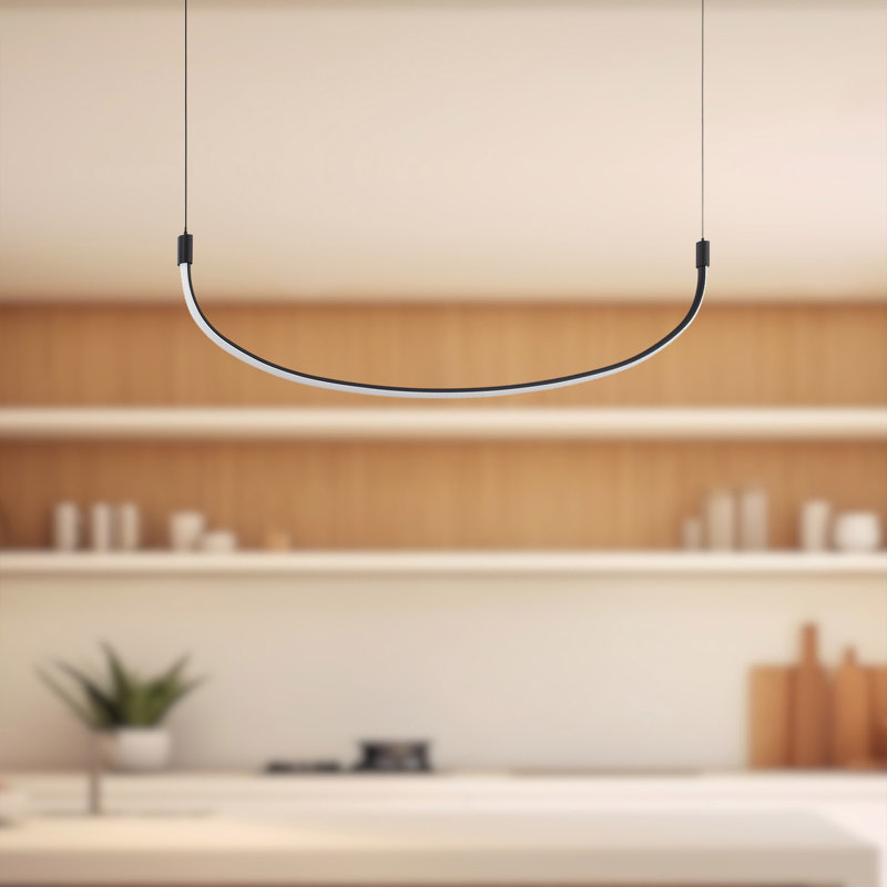 Talis 1 - Light LED Pendant, Black, 9.25" H x 36.63" W x 0.88" D