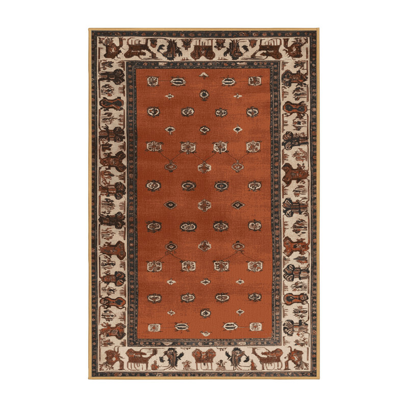 Tapis brun lavable à la machine, Rectangulaire 3 pi x 5 pi