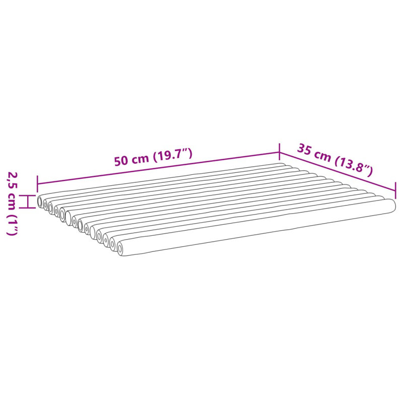 Radonna Bamboo Bath Mat, Brown, 50 cm, 35 cm