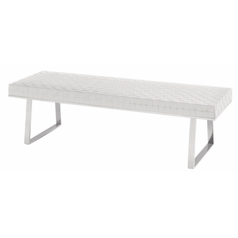 Banc en similicuir belora, Blanc