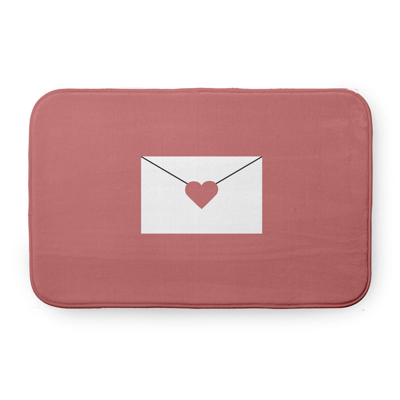 Tapis de bain pour la Saint-Valentin, L 17 po x L 24 po, Rose