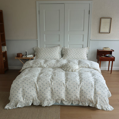 Ensemble de housse de couette minimaliste en mousseline de coton pour enfants (sans taies d'oreiller)