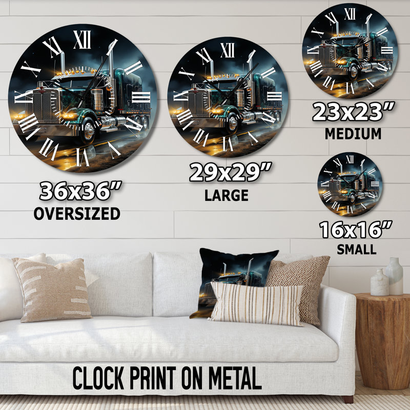 Horloge murale Semi Truck, Surdimensionné